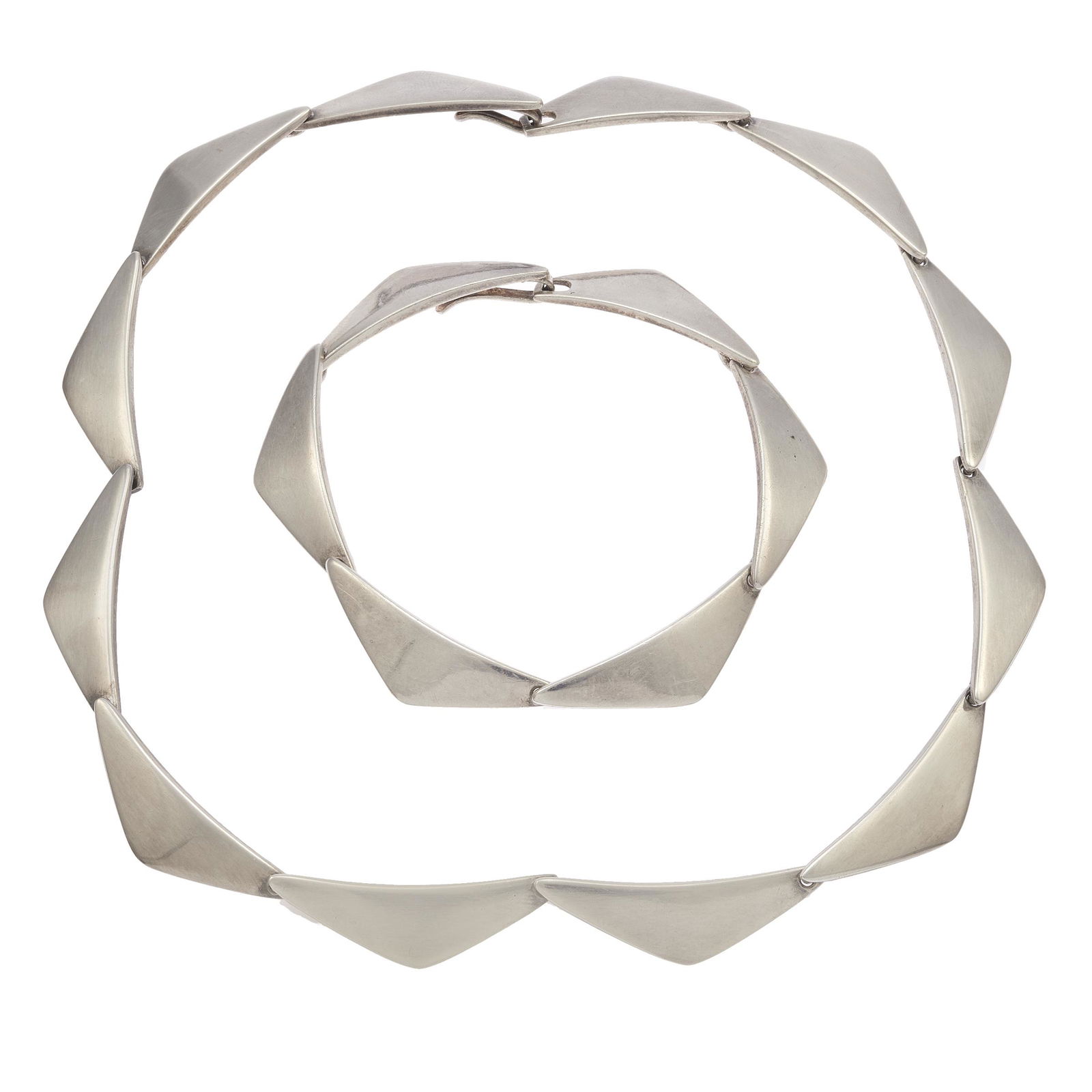 Modernist Sterling "Peak" Jewelry Suite, Hans Hansen (1 of 3)