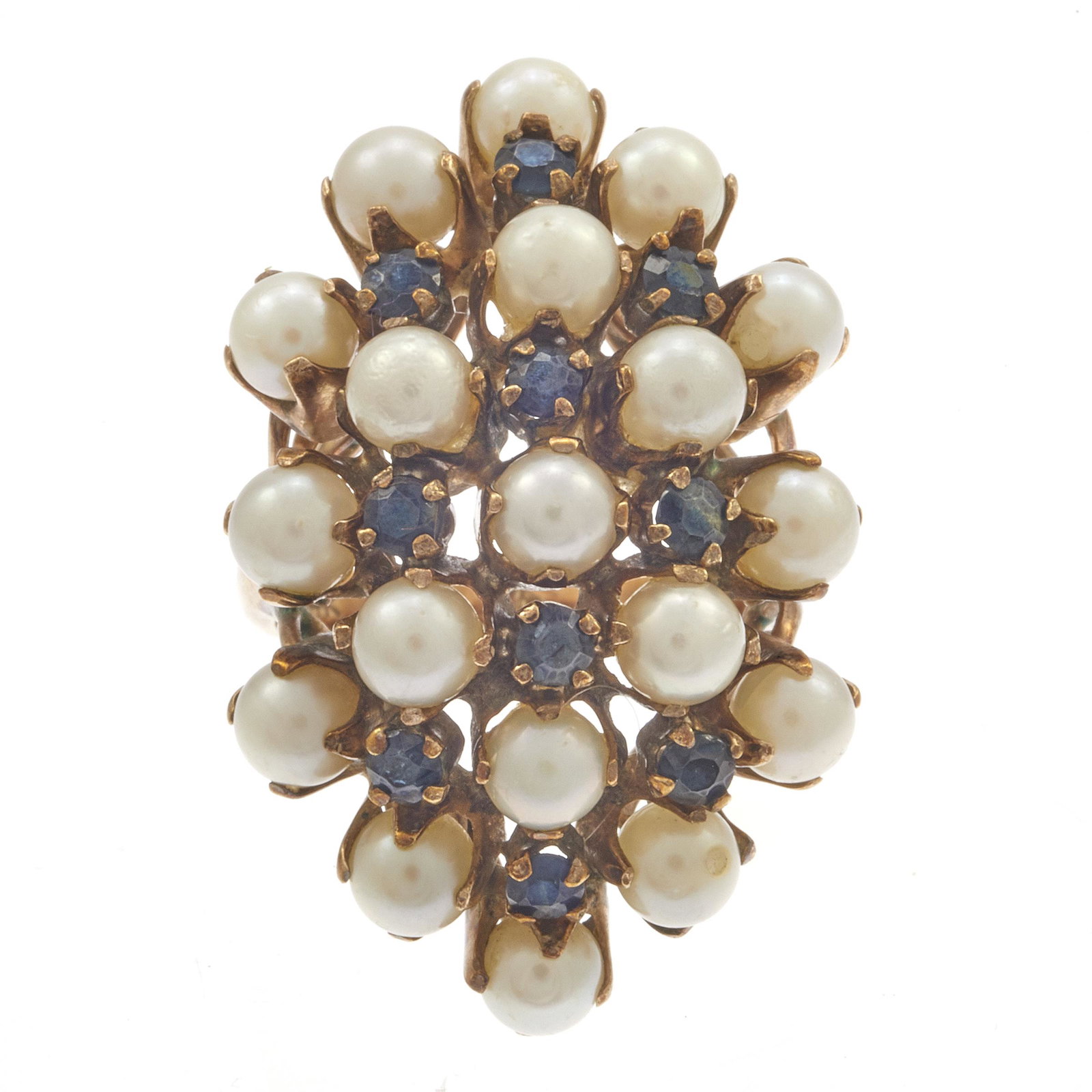 Cultured Pearl, Sapphire, 14k Ring (1 of 4)