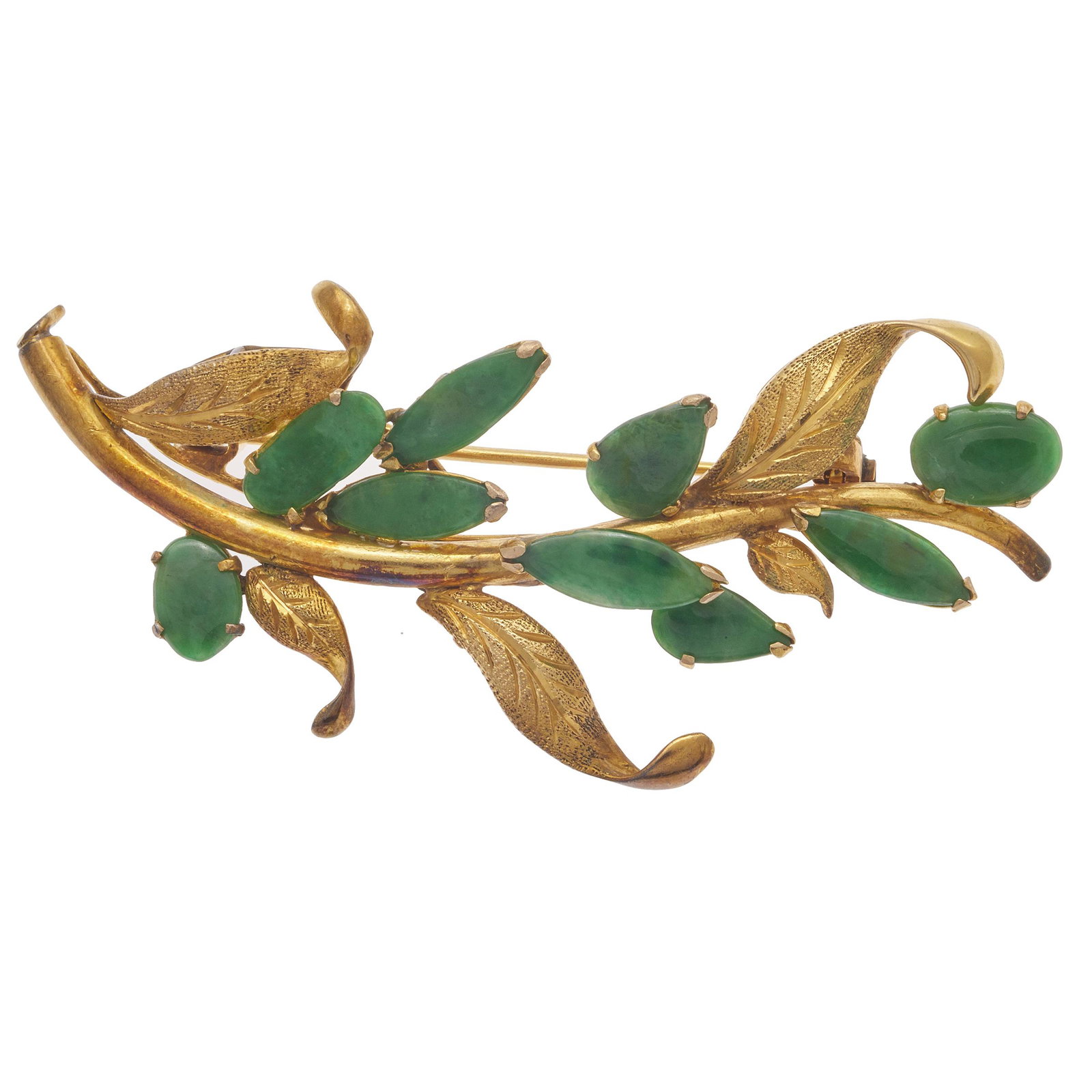 Jade, 14k Yellow Gold Pin (1 of 2)