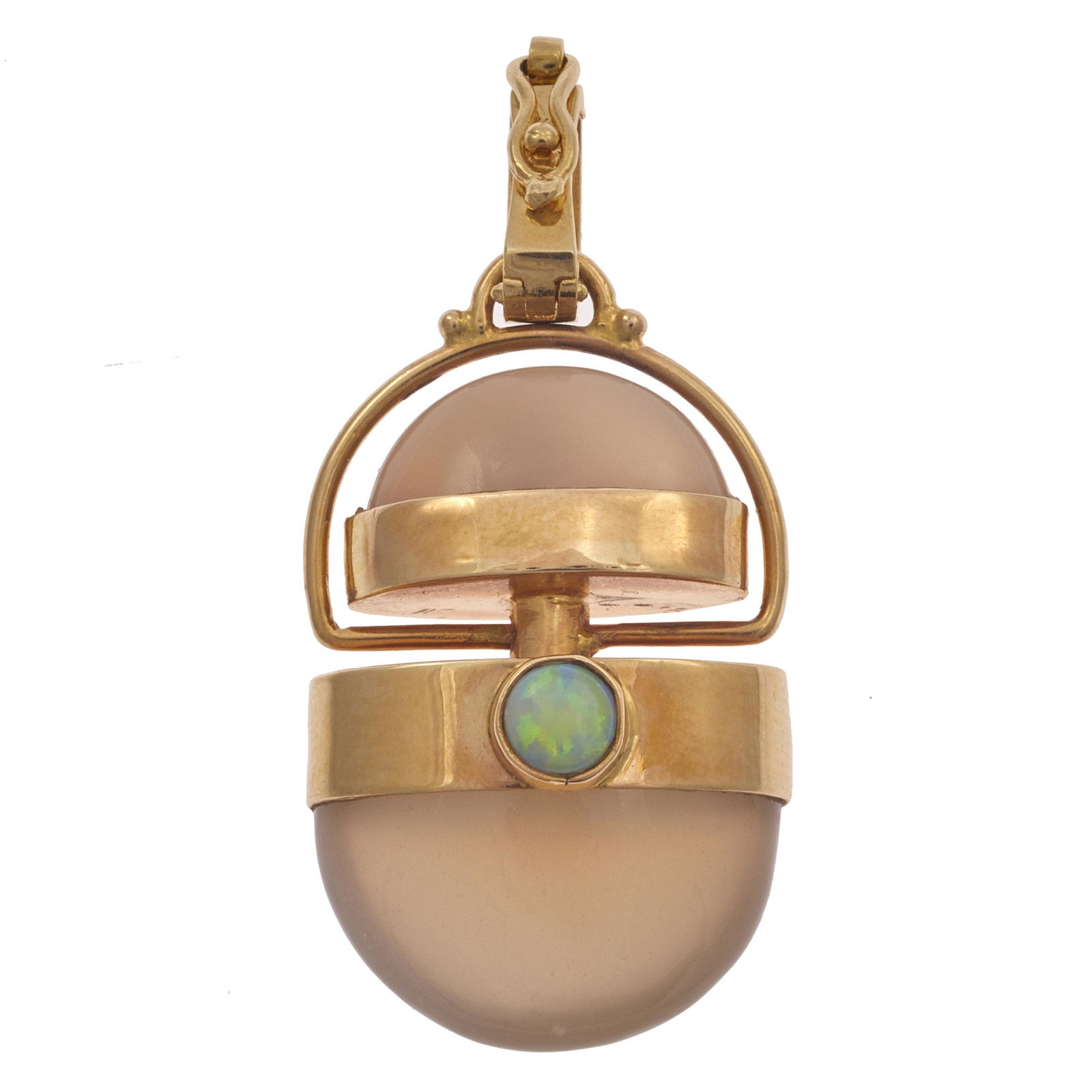 Rose Quartz, Opal, 14k Yellow Gold Enhancer Pendant (1 of 2)