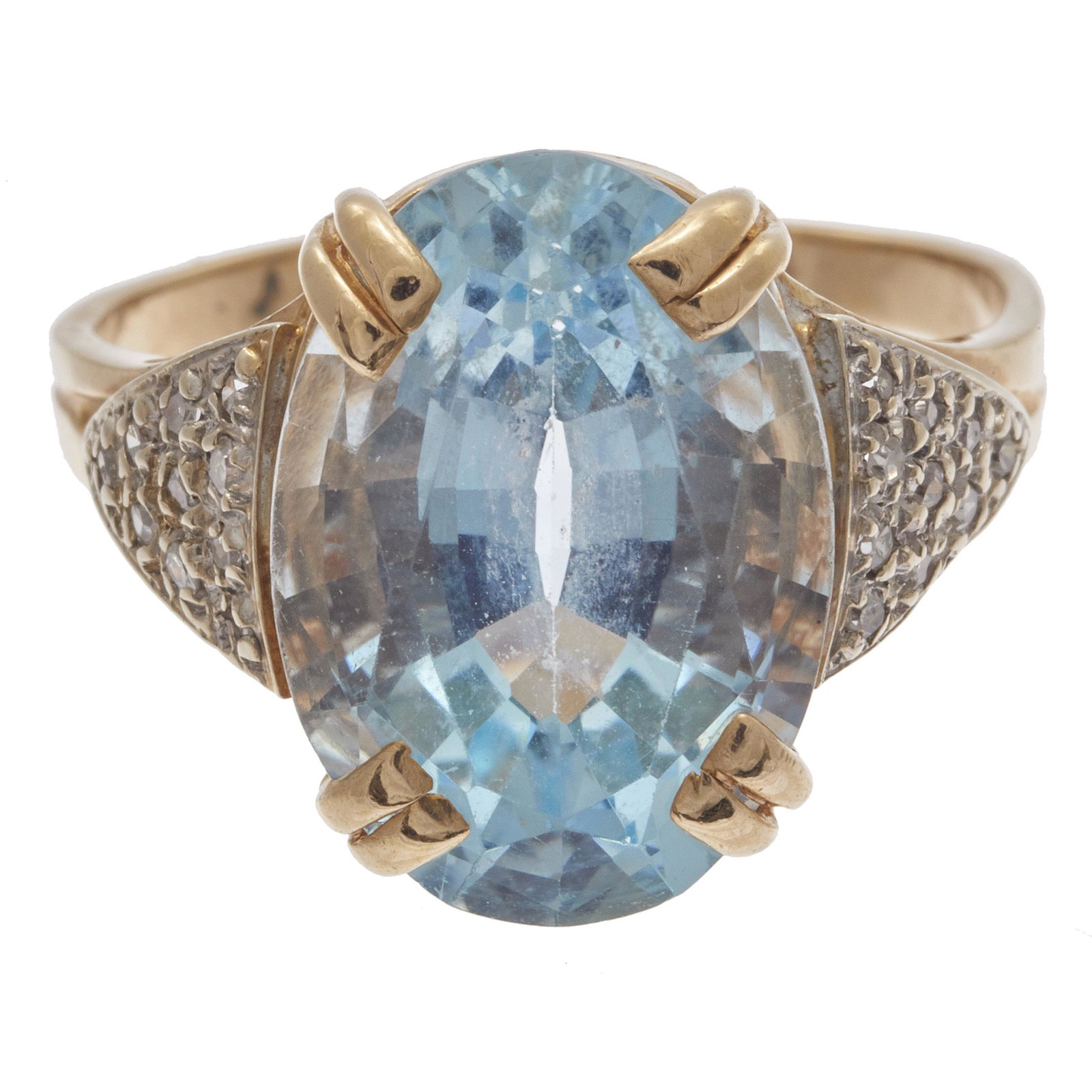 Aquamarine, Diamond, 14k Yellow Gold Ring (1 of 4)