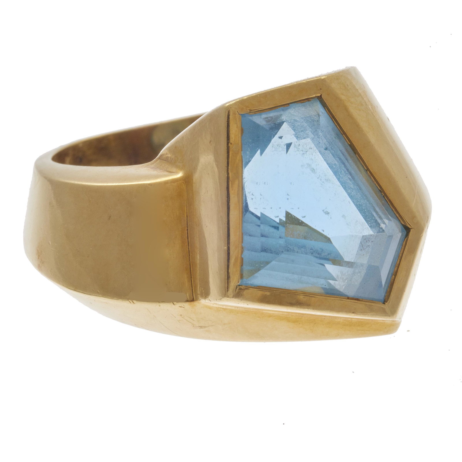 Blue Topaz, 18k Yellow Gold Ring (1 of 4)