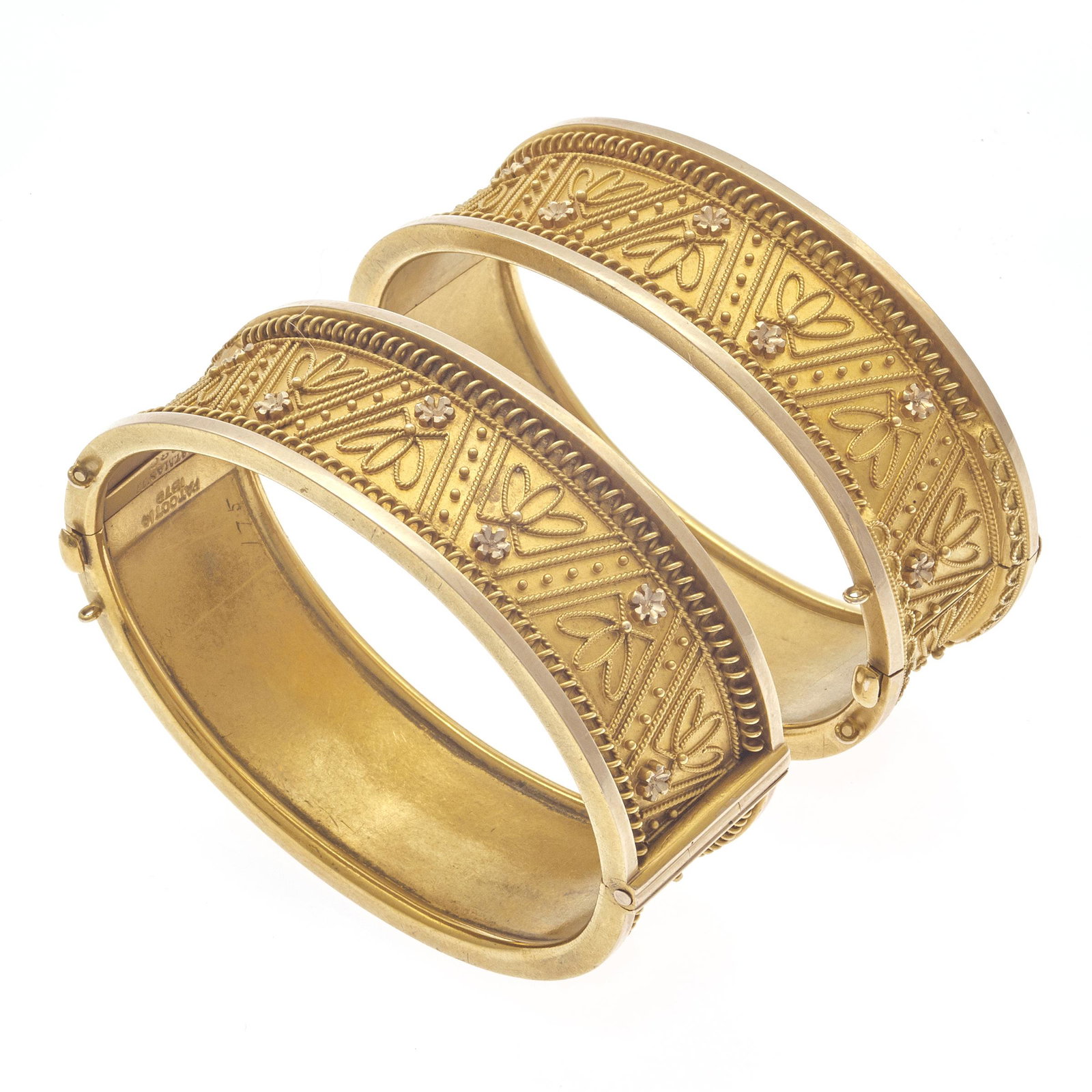 Pair of Victorian Yellow and Rose Gold Wedding Bracelets (1 of 3)