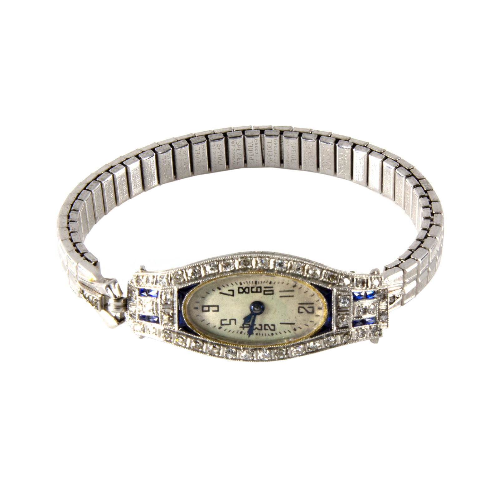 Art Deco Diamond, Synthetic Sapphire Wristwatch (1 of 2)