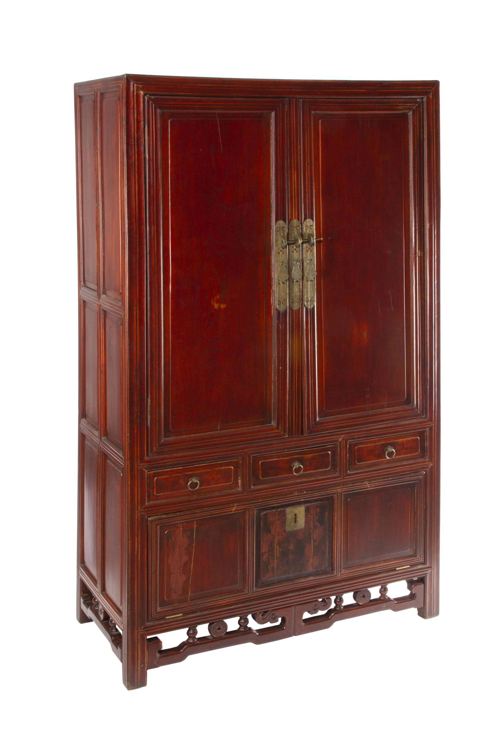 Asian Red Lacquer Cabinet (1 of 3)