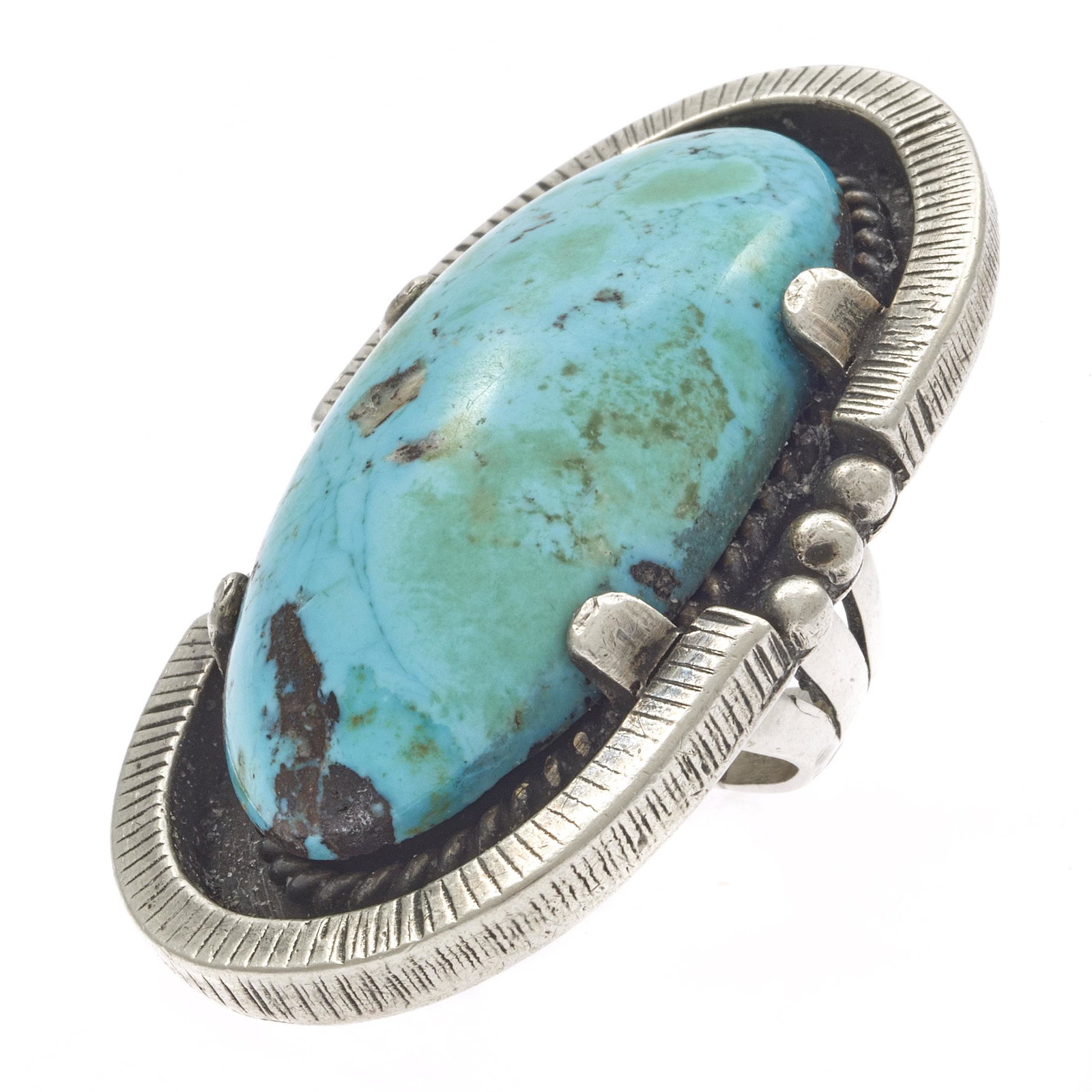 Navajo Turquoise, Sterling Silver Ring (1 of 2)