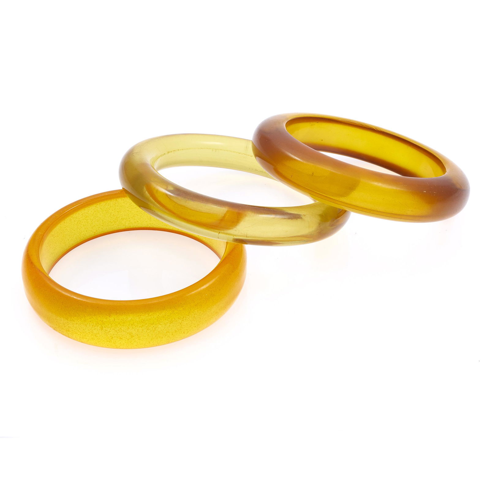 Collection of Three Apple Juice Bakelite Bracelets (1 of 1)