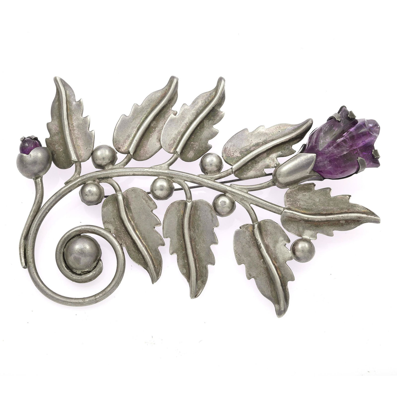 Fred Davis Mexican Amethyst, Silver Pin (1 of 2)