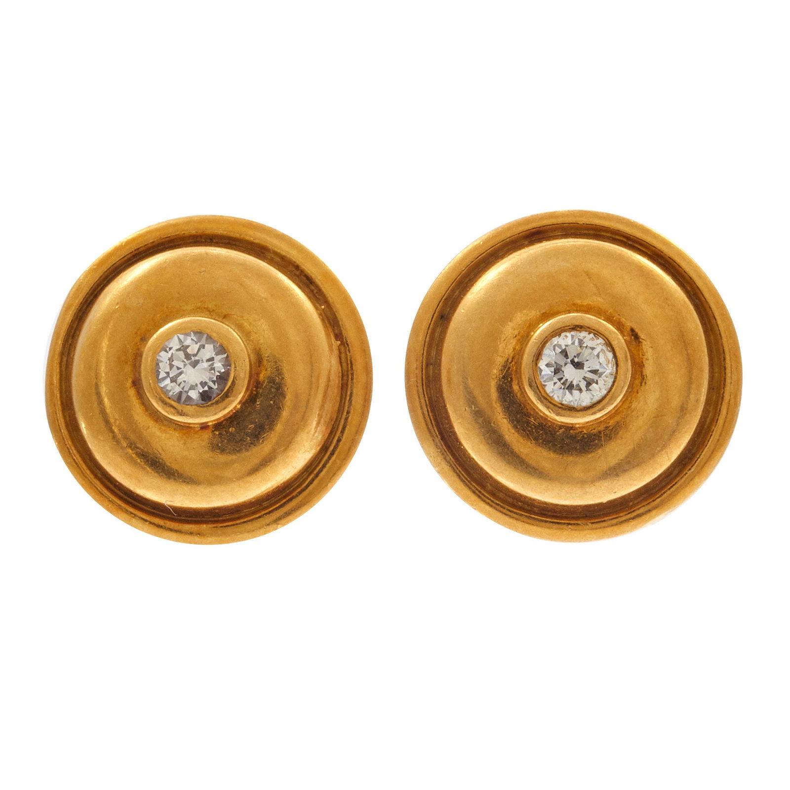 Paloma Picasso for Tiffany & Co. Pair of Diamond, 18k Yellow Gold Earrings (1 of 2)