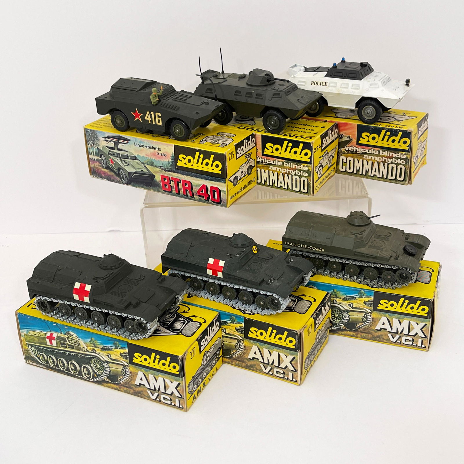 Group Of Six Boxed Solido Military Vehicles, All die cast metal, including two 224 Commando Police (1 of 14)
