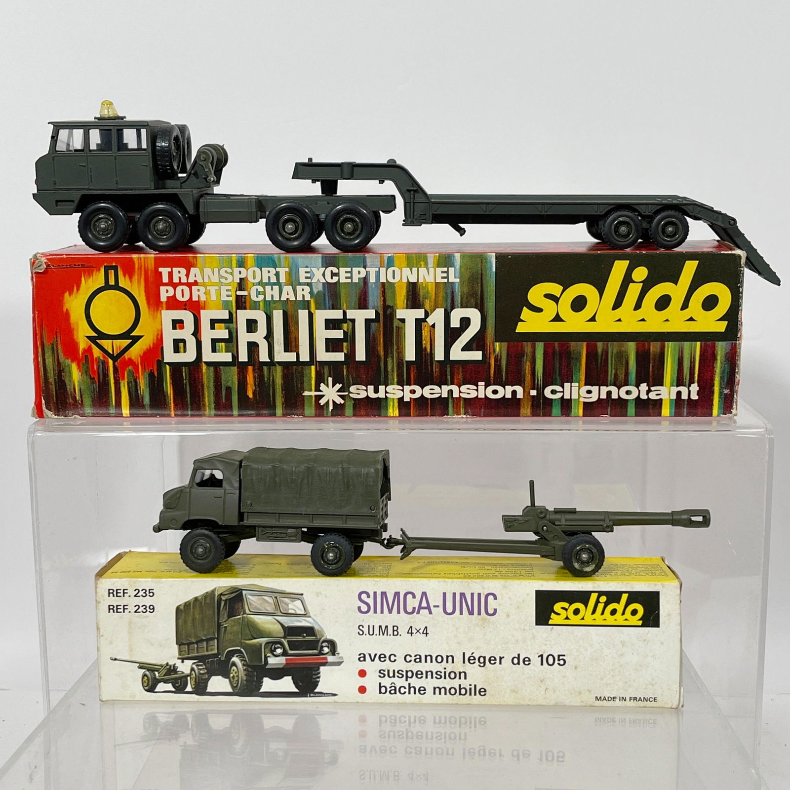 Group Of Boxed Five Solido Military Vehicles, All die cast including: 211 Berliet T12 Military Tank (1 of 7)