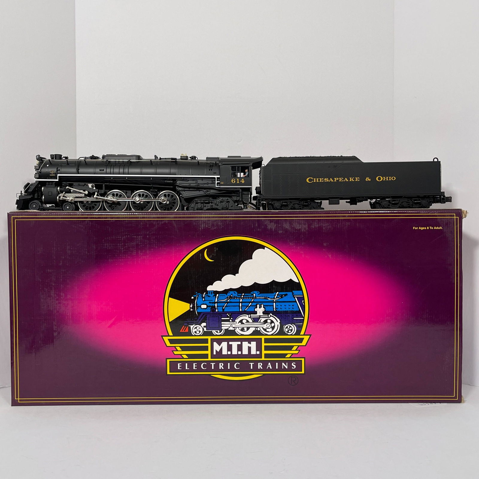 MTH 20-3035-1 O Gauge 4-8-4 Chesapeake And Ohio Steam Locomotive And Tender, Three-rail, Die-cast: MTH 20-3035-1 O Gauge 4-8-4 Chesapeake And Ohio Steam Locomotive And TenderThree-rail, Die-cast metal chassis, boiler and tender, with "Proto-Sound", instructions, in original box. In Near Mint condit
