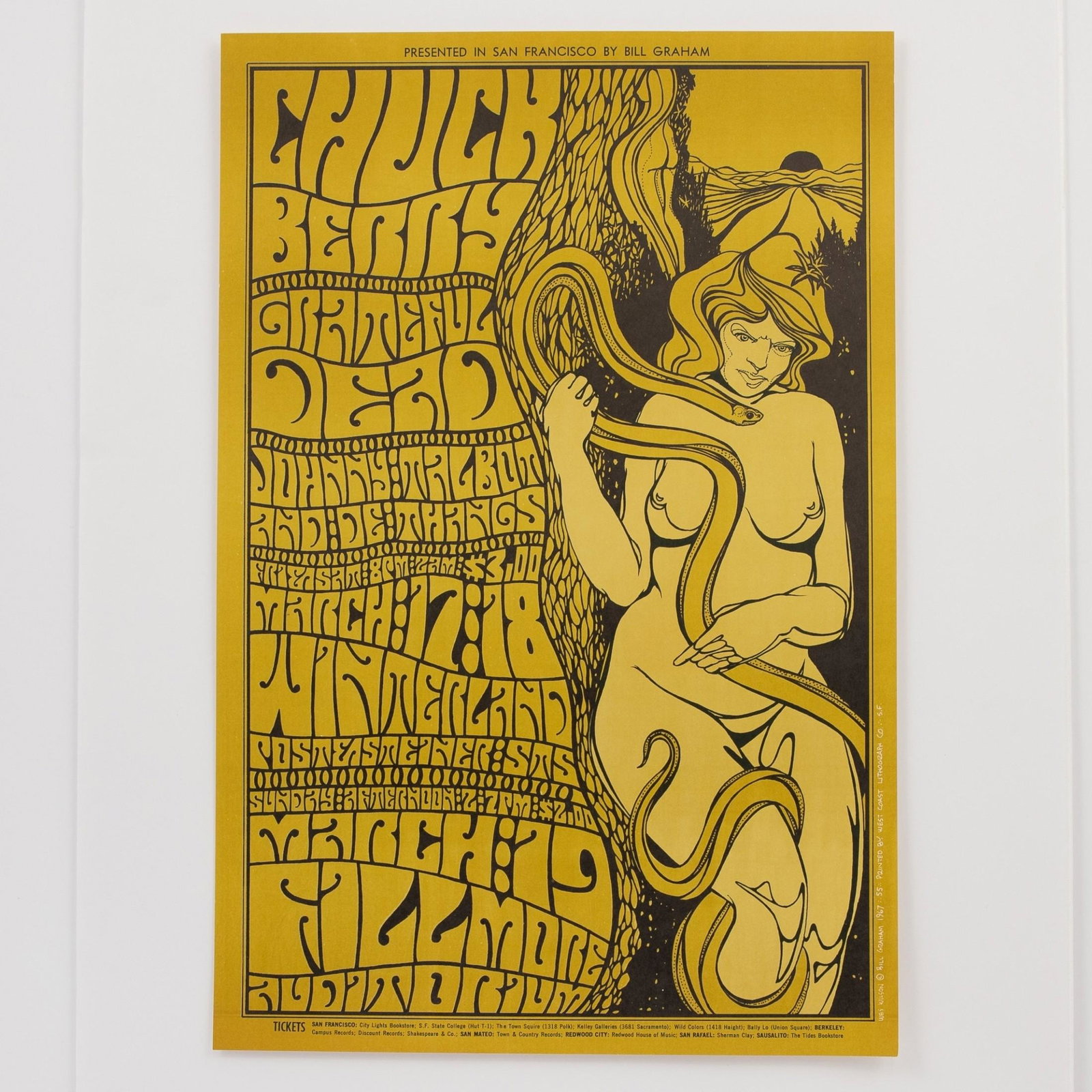 BG-55 First Printing Chuck Berry Grateful Dead Fillmore Auditorium Concert Poster, 1967, Artwork by (1 of 2)