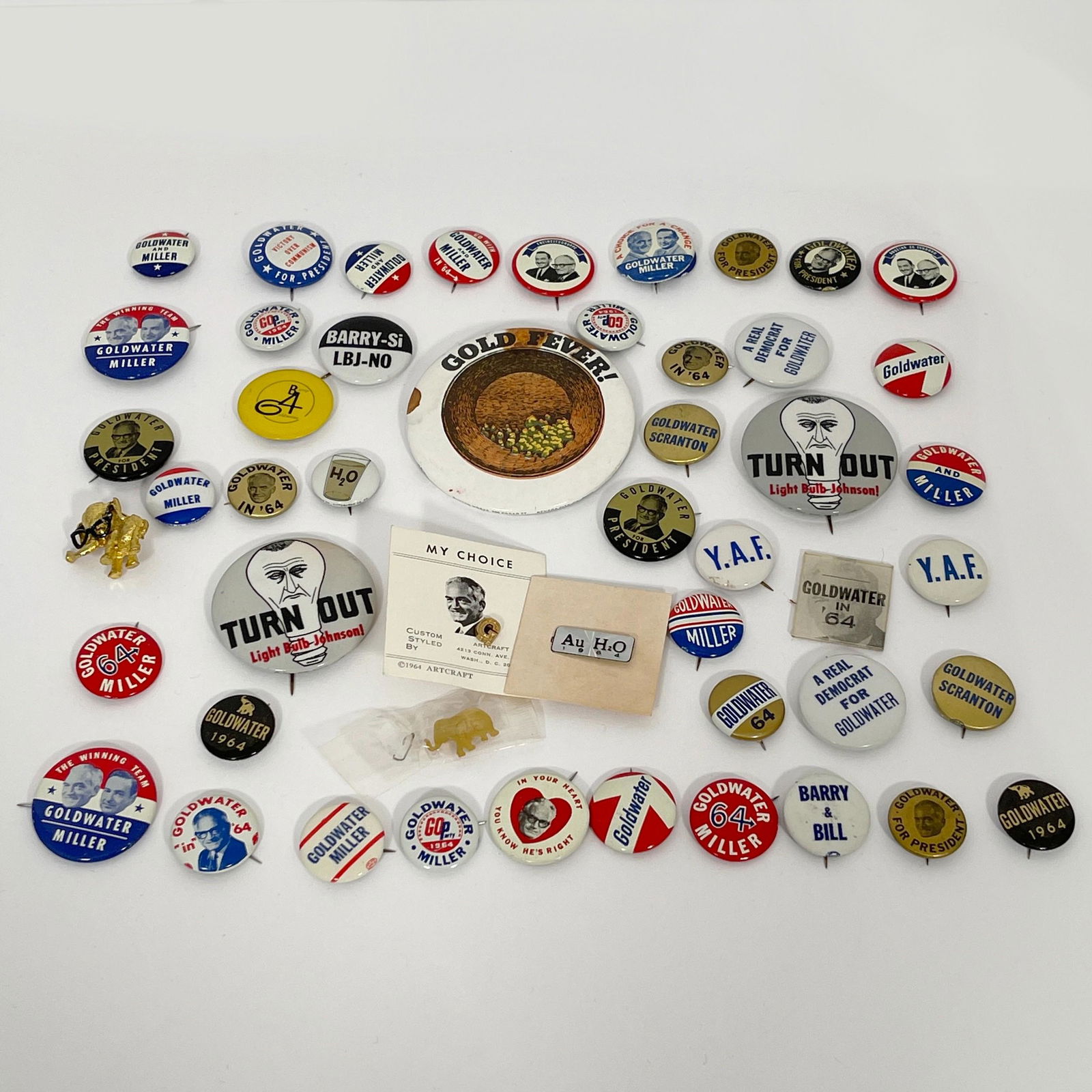 Group Of Fifty Vintage Barry Goldwater Presidential Campaign Buttons., Majority range from 3/4" to (1 of 1)