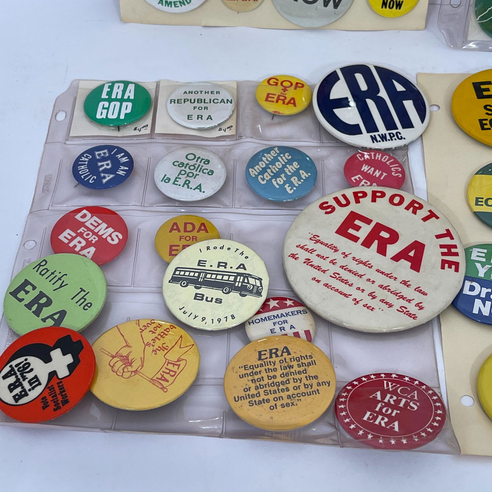 60 Vintage Women's Causes ERA Equal Rights Buttons, Majority 1970s-1980s, all different. Sizes vary (1 of 5)