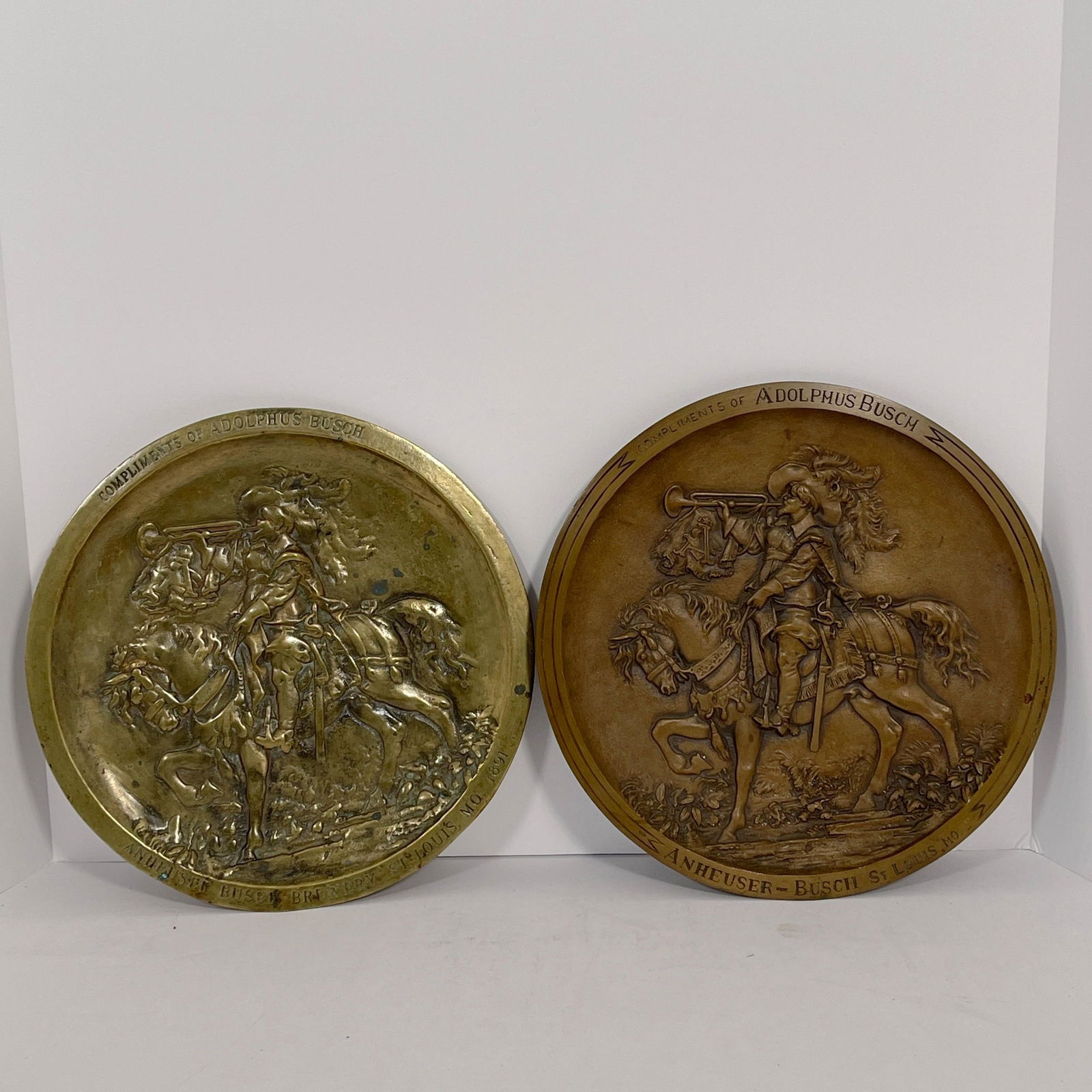 An Original Anheuser-Busch Bronze Plaque And Accompanying Reproduction Plaque, Circular cast bronze (1 of 7)