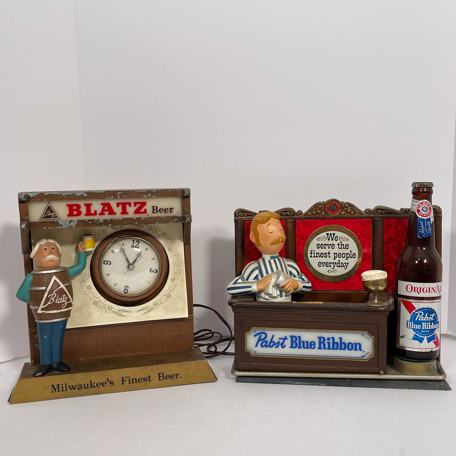 Two Electric Bartender Advertising Displays, Both circa 1960s, one example painted metal and (1 of 6)