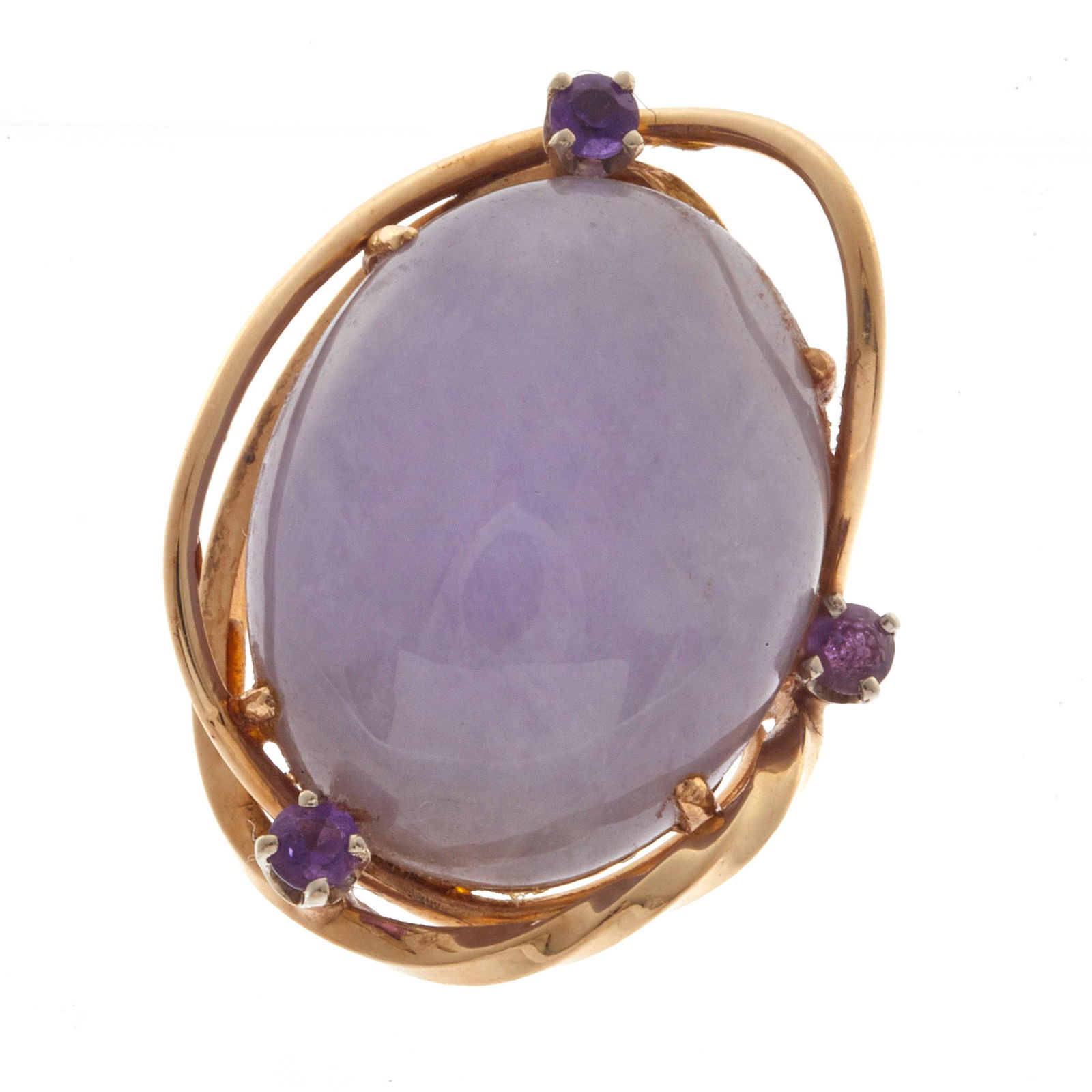 Jade, Amethyst, 14k Yellow Gold Ring (1 of 2)