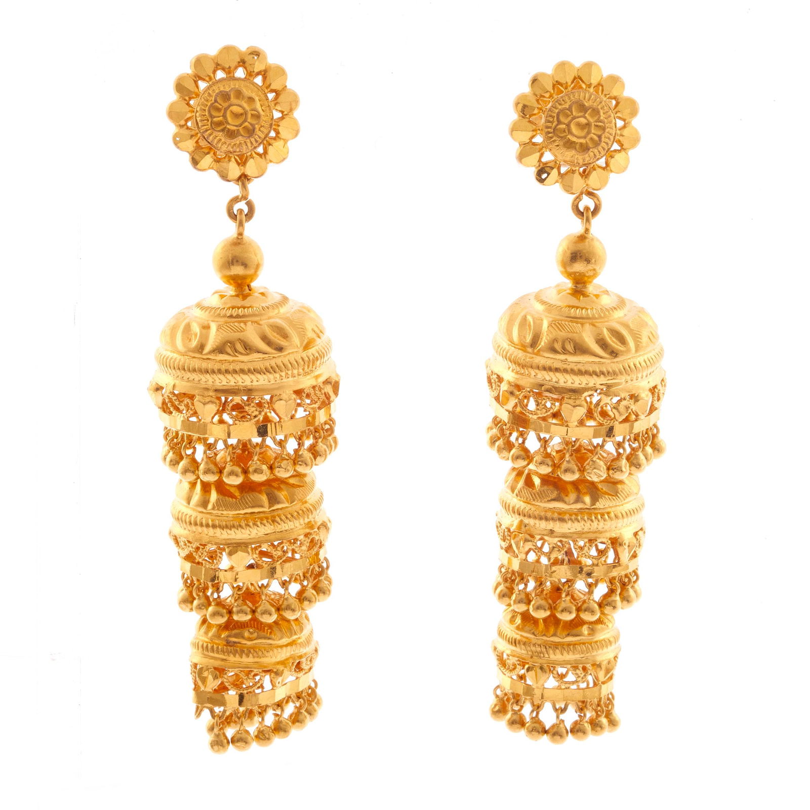 Pair of 22k Yellow Gold Earrings (1 of 2)