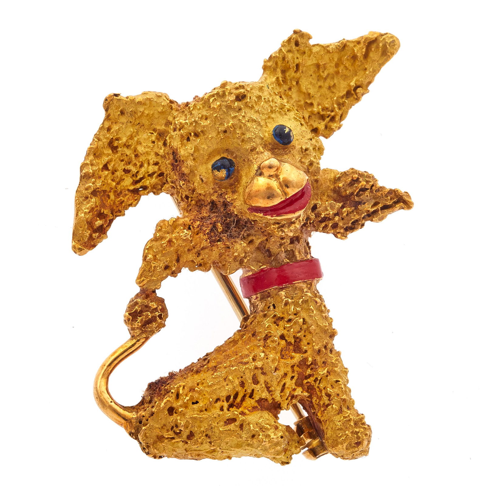 Shreve & Co. Enamel, 18k Yellow Gold Dog Pin (1 of 2)