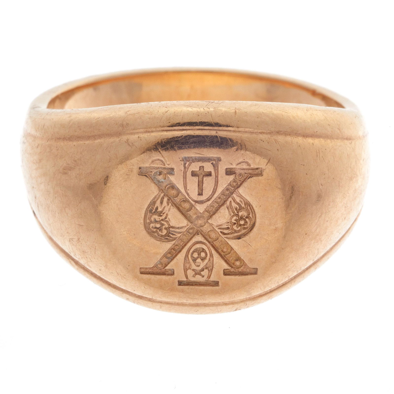 14k Rose Gold Chi Psi Fraternal Ring (1 of 2)