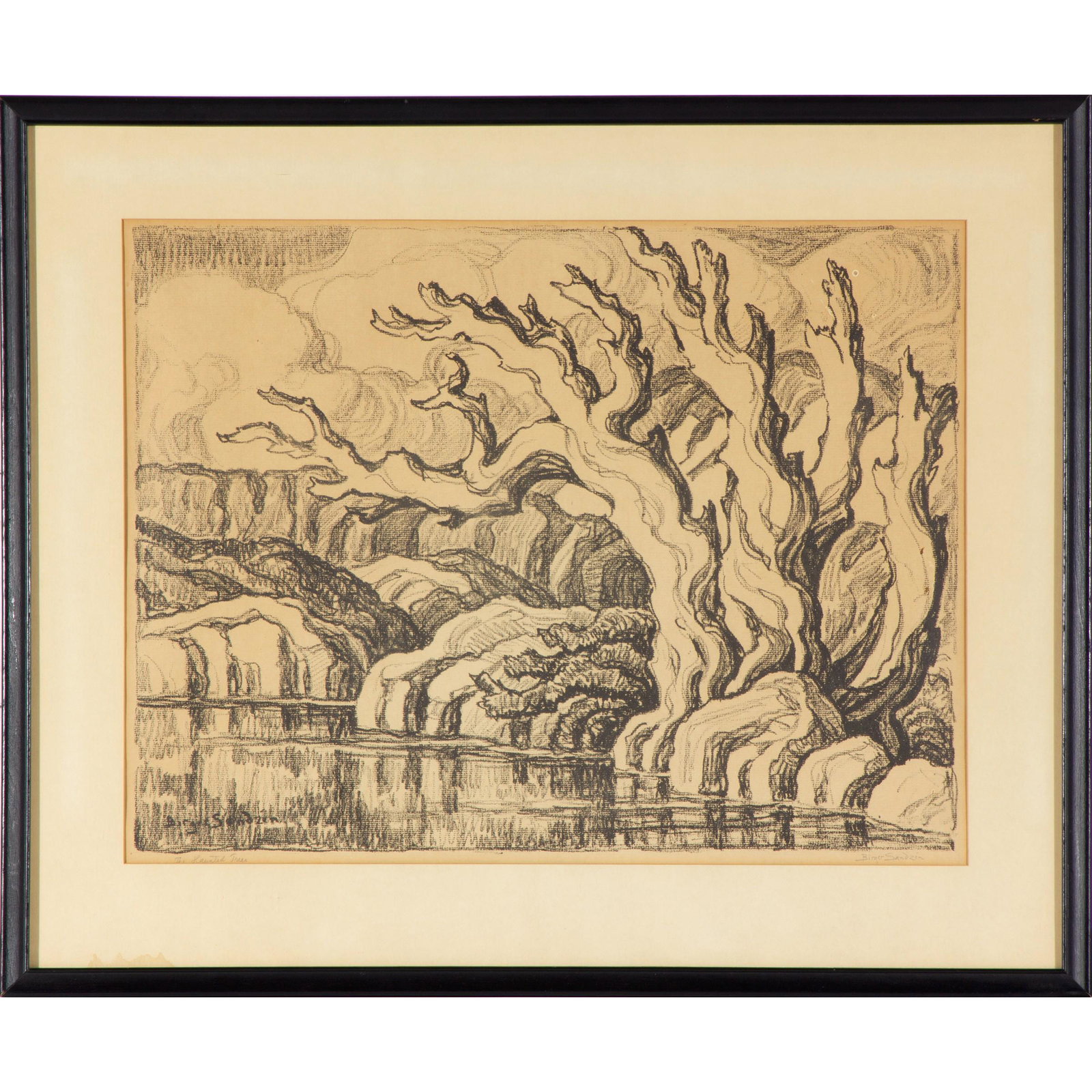 Birger Sandzen (1871-1954) Woodcut: 'The Haunted Trees'signed l/r21in. x 16in. (53cm. x 41cm)Framed: 28in. x 23in (71cm. x 59cm)