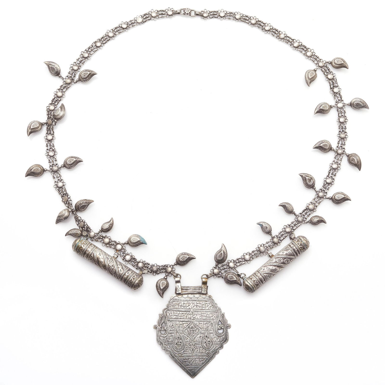 Tribal Silver Hirz Necklace (1 of 2)
