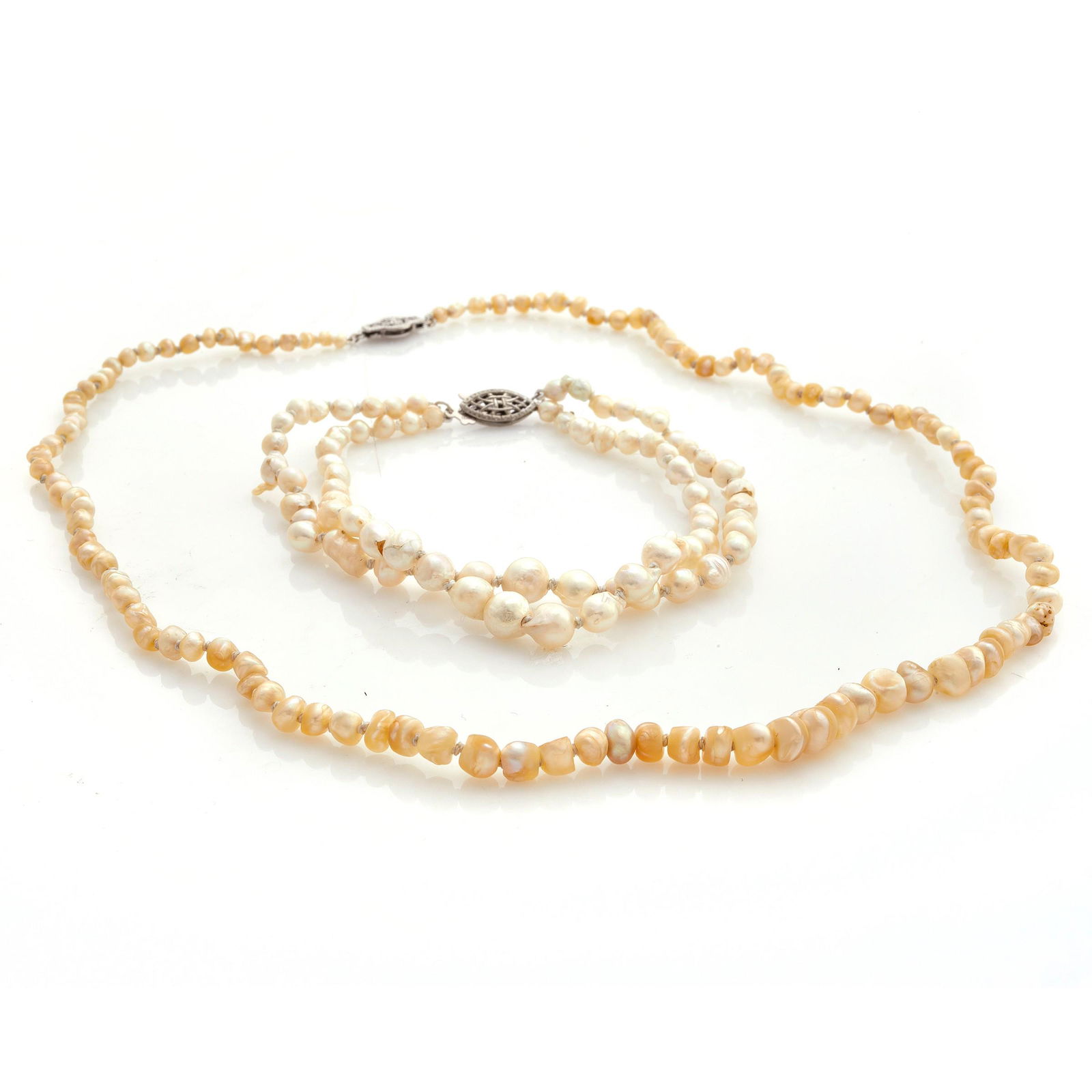 Natural Pearl Necklace with Bracelet (1 of 2)