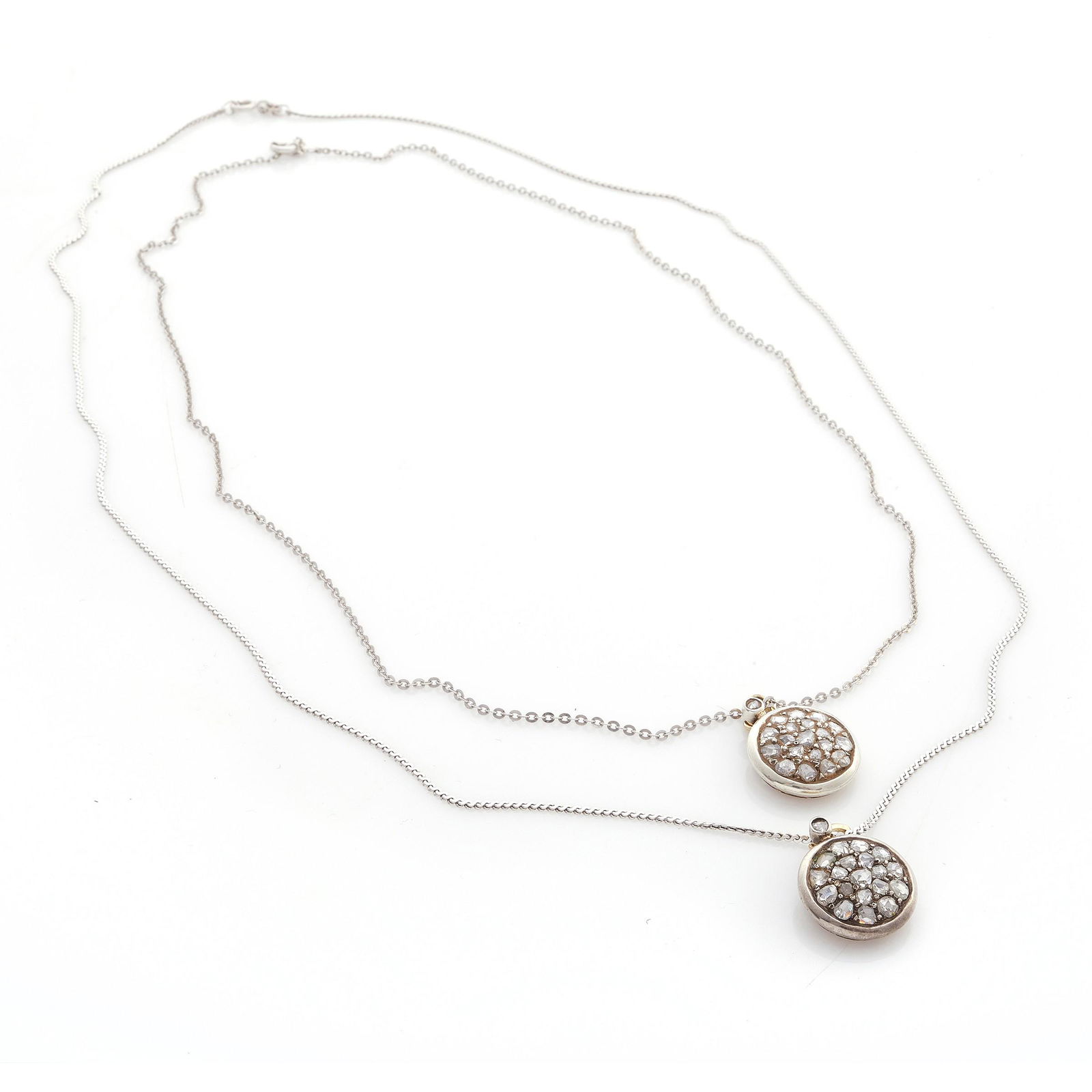 Collection of Two Diamond, 18k, Sterling Silver Necklaces (1 of 3)