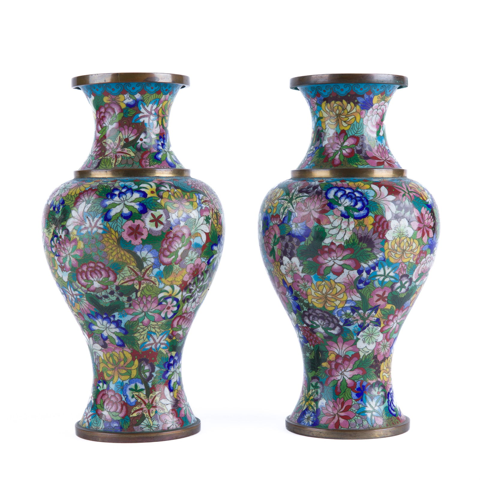 Pair Chinese Cloisonne Vases (1 of 3)