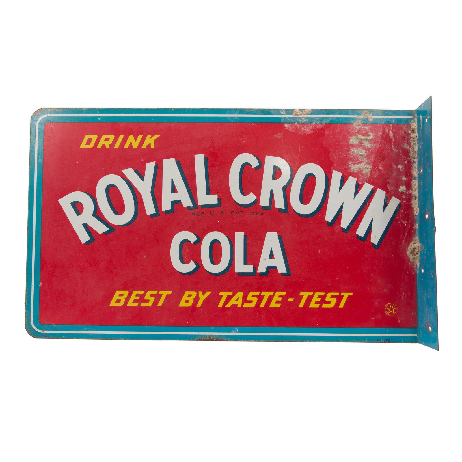 Royal Crown Cola Flanged Double Sided Tin Advertising Sign (1 of 2)