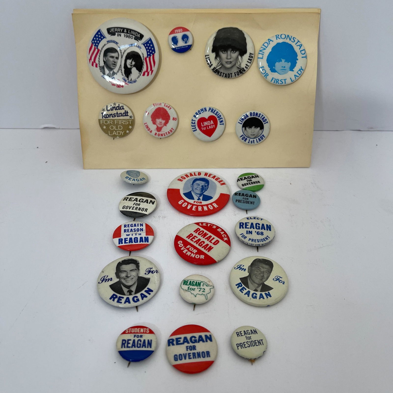 Group of 120 Ronald Reagan And Jerry Brown Campaign Buttons (1 of 10)