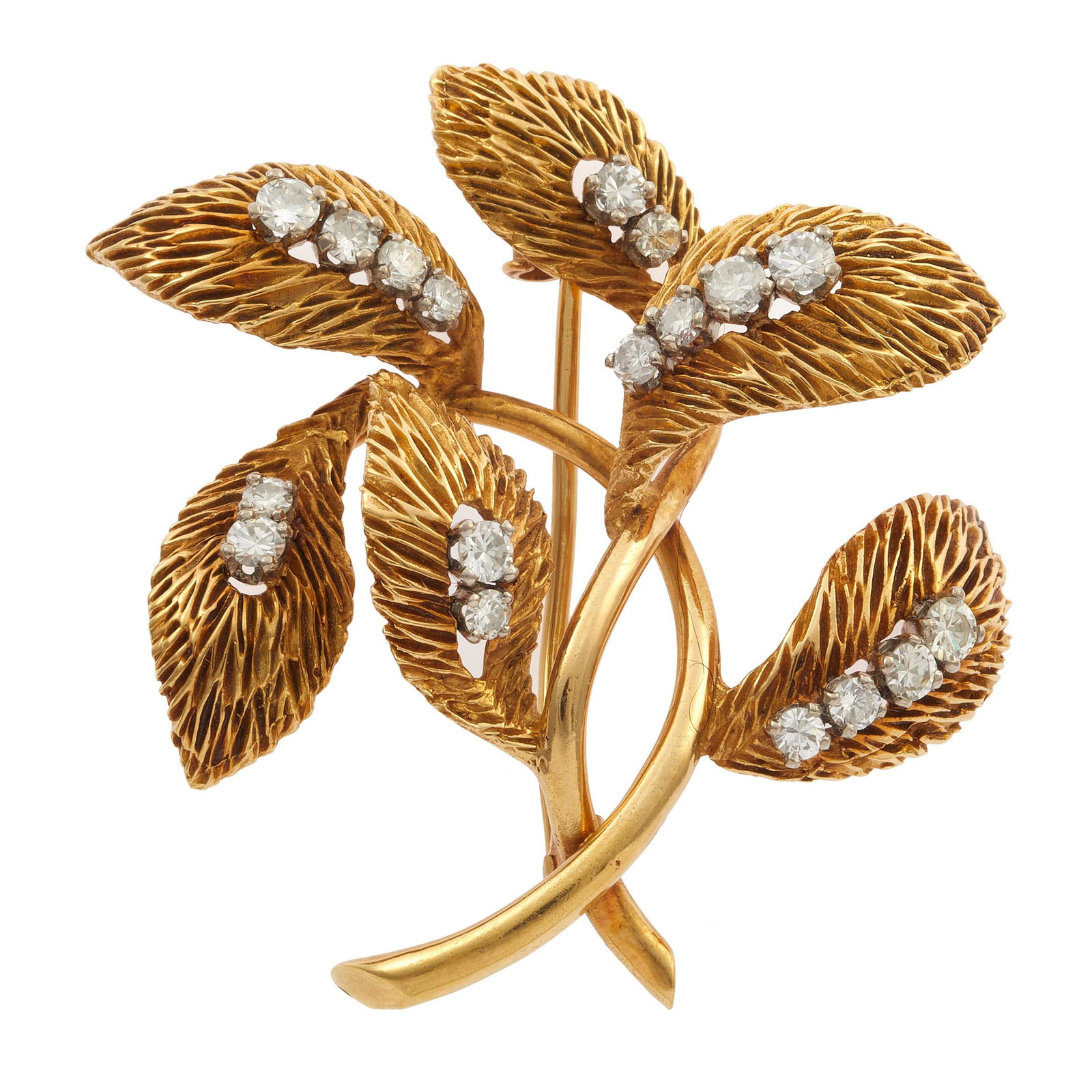 Diamond, 18k Yellow Gold Pin (1 of 2)