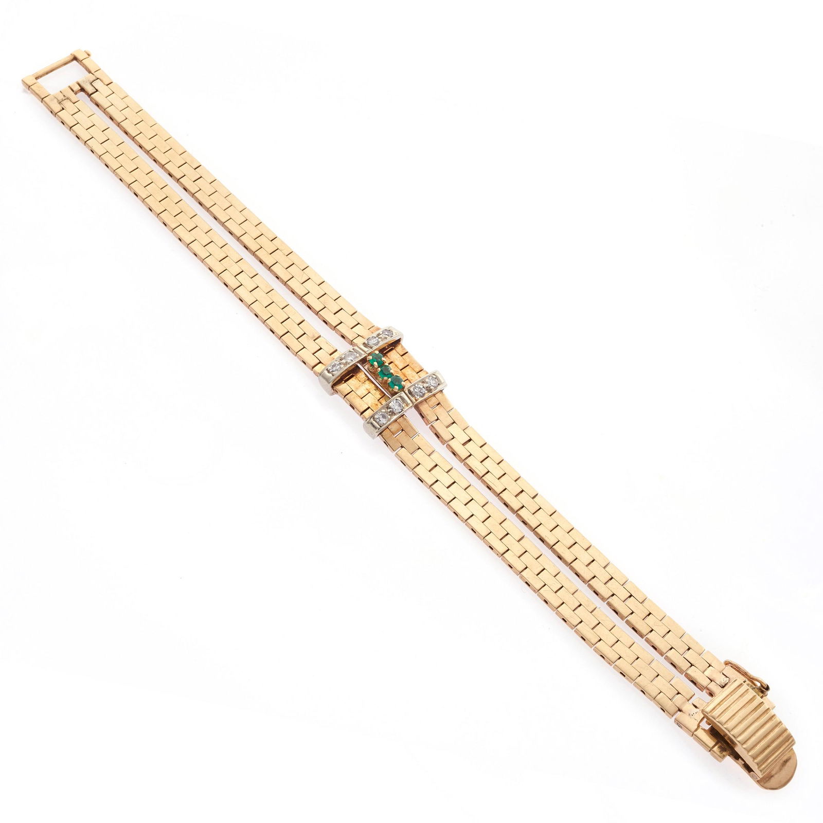 Emerald, Diamond, 14k Yellow Gold Bracelet (1 of 2)