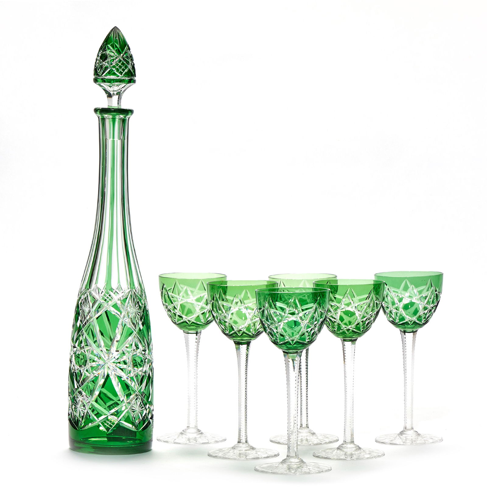 American Brilliant Cut to Clear Decanter and Glasses (1 of 2)