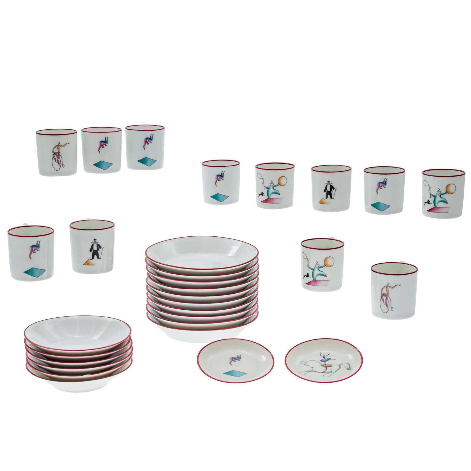 Gio Ponti for Ginori Il Circo Pattern Demi-Tasse Set (1 of 7)
