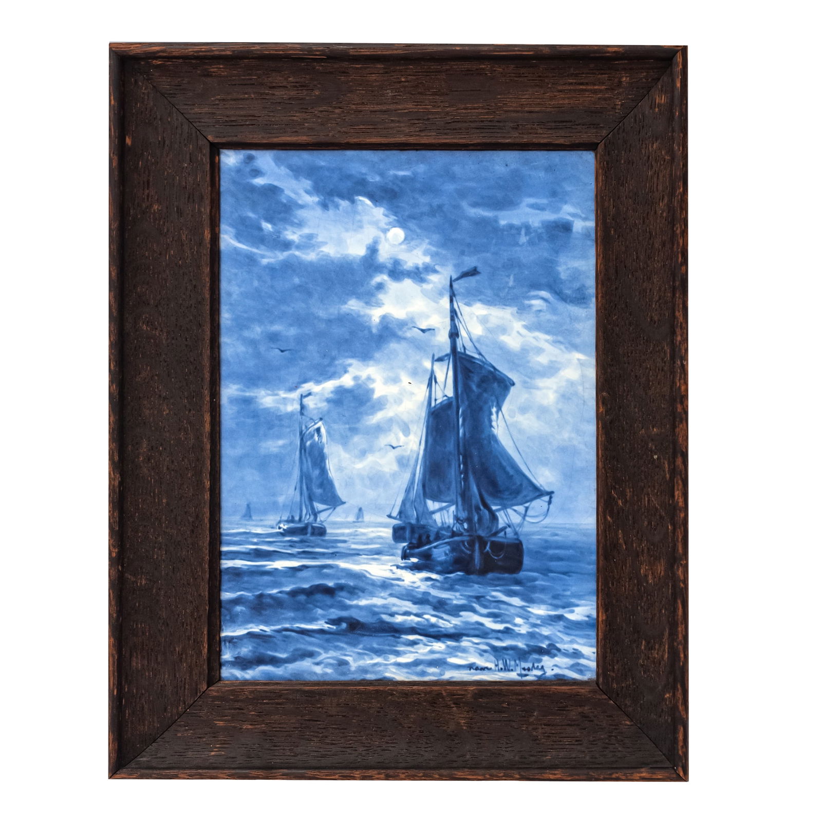 Delft Porcelain Tile, after Hendrik Willem Mesdag (Dutch 1832-1915) (1 of 4)
