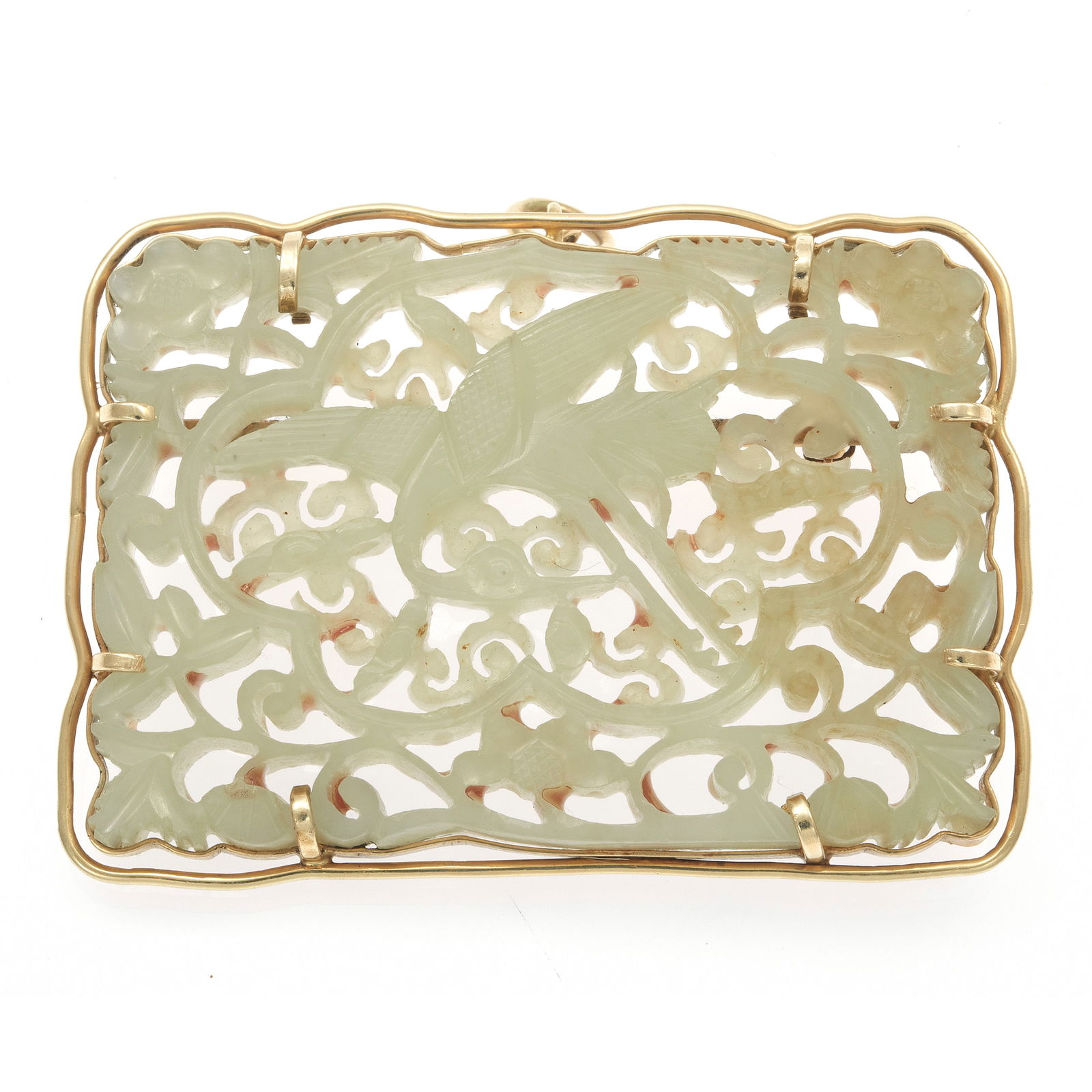 Jade, 14k Yellow Gold Pin Pendant, MIng's (1 of 2)