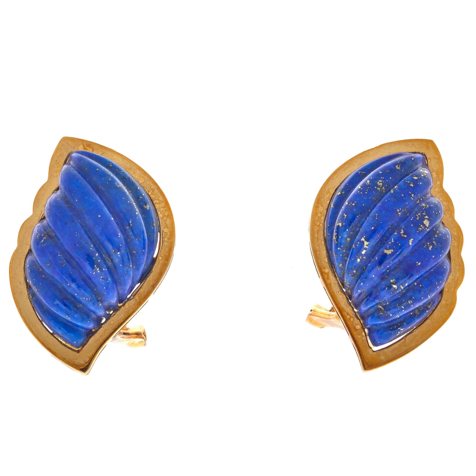 Pair of Lapis Lazuli, 14k Yellow Gold Earrings (1 of 2)