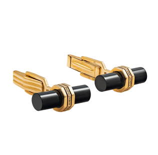 Pair of Diamond, Hematite Cufflinks: Pair of Diamond, Hematite CufflinksEach featuring a cylinder-shaped black onyx measuring approximately 20.0 x 5.9 mm (0.78 x 0.20 in) accented by nine full-cut diamonds weighing a total of approximate