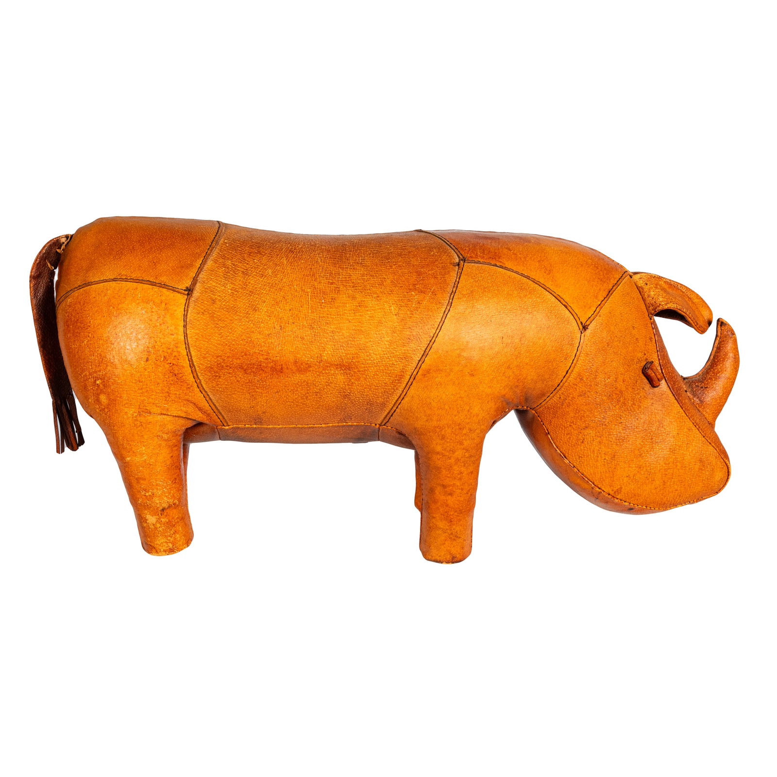 Contemporary Leather Ottoman (1 of 7)