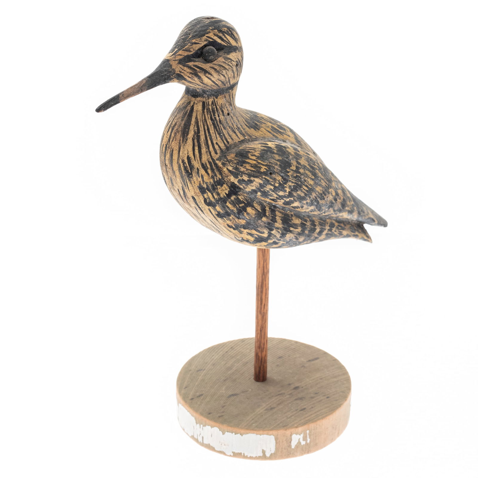 Contemporary Folk Art Carved Decoys, Thomas Langan: Contemporary Folk Art Carved Decoys, Thomas LanganTwo SandpipersHeight 10 1/2in and 9 1/2in.