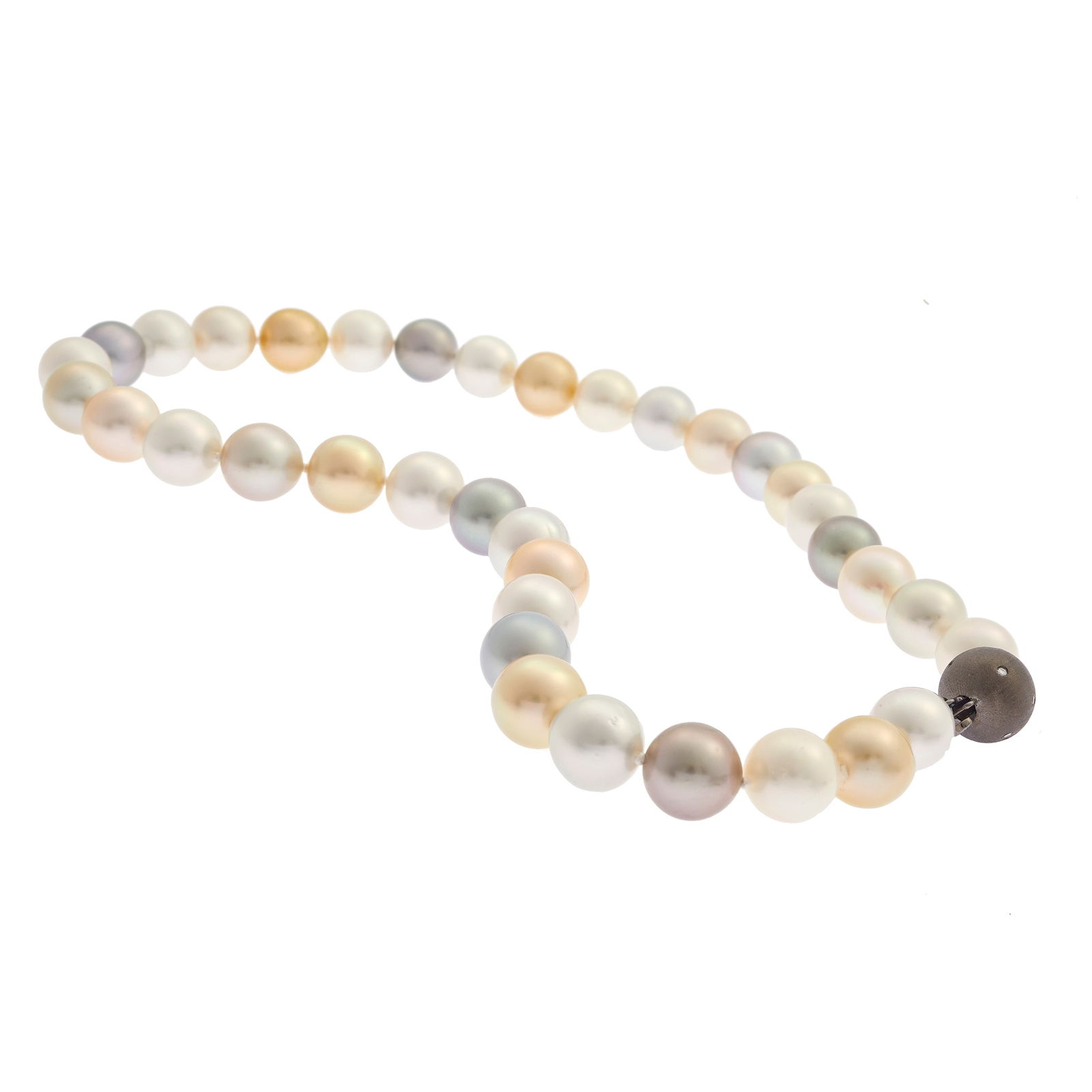 Multi-Colored South Sea Cultured Pearl, Diamond, 18k Necklace (1 of 2)