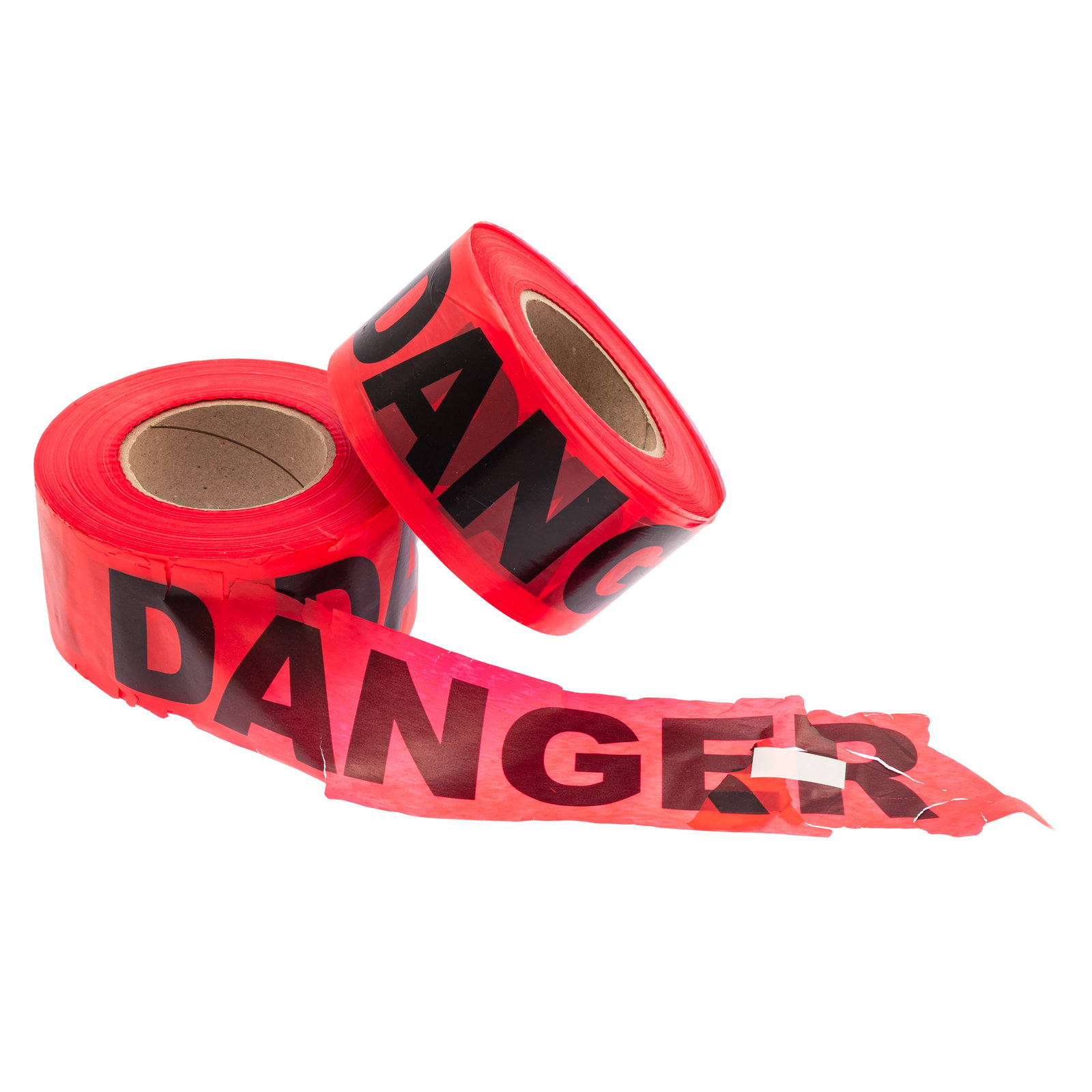 Lutz Bacher (American 1943-2019): Danger-2018 Two rolls of Danger tape, printed plastic. 2 7/8 x 5 3/4in. Edition of twelve. Provenance: Greene Naftali Gallery, New York The pseudonymous artist Lutz Bacher create conceptual work