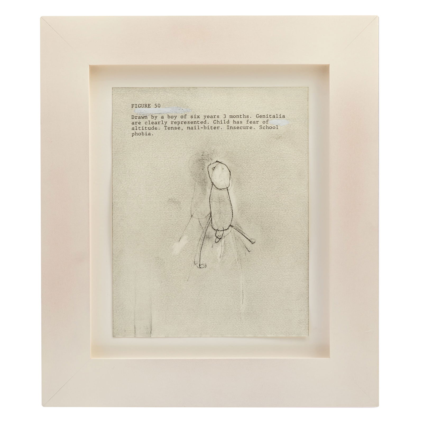 Robert Beck (American b. 1959) Untitled "Young Children and Their Drawings": Robert Beck (American b. 1959) Untitled "Young Children and Their Drawings"Joseph H. Dileo, 2022Carbon, charcoal,, graphite and white-out on paper'Figure 50'6in. x 7 5/8inFramed: 10 1/4in. x