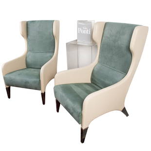 Gio Ponti Italian Mid-Century Wing Chairs: Gio Ponti Italian Mid-Century Wing Chairs40in. h. 24in.w. 18in. d.