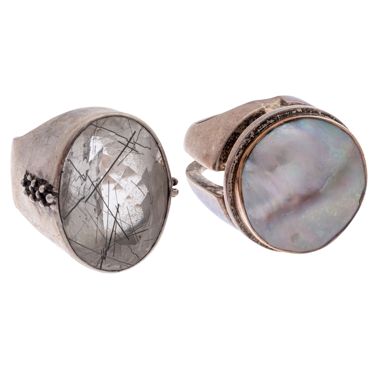 Collection of Two Sterling Silver Rings, Michael Dawkins (1 of 3)