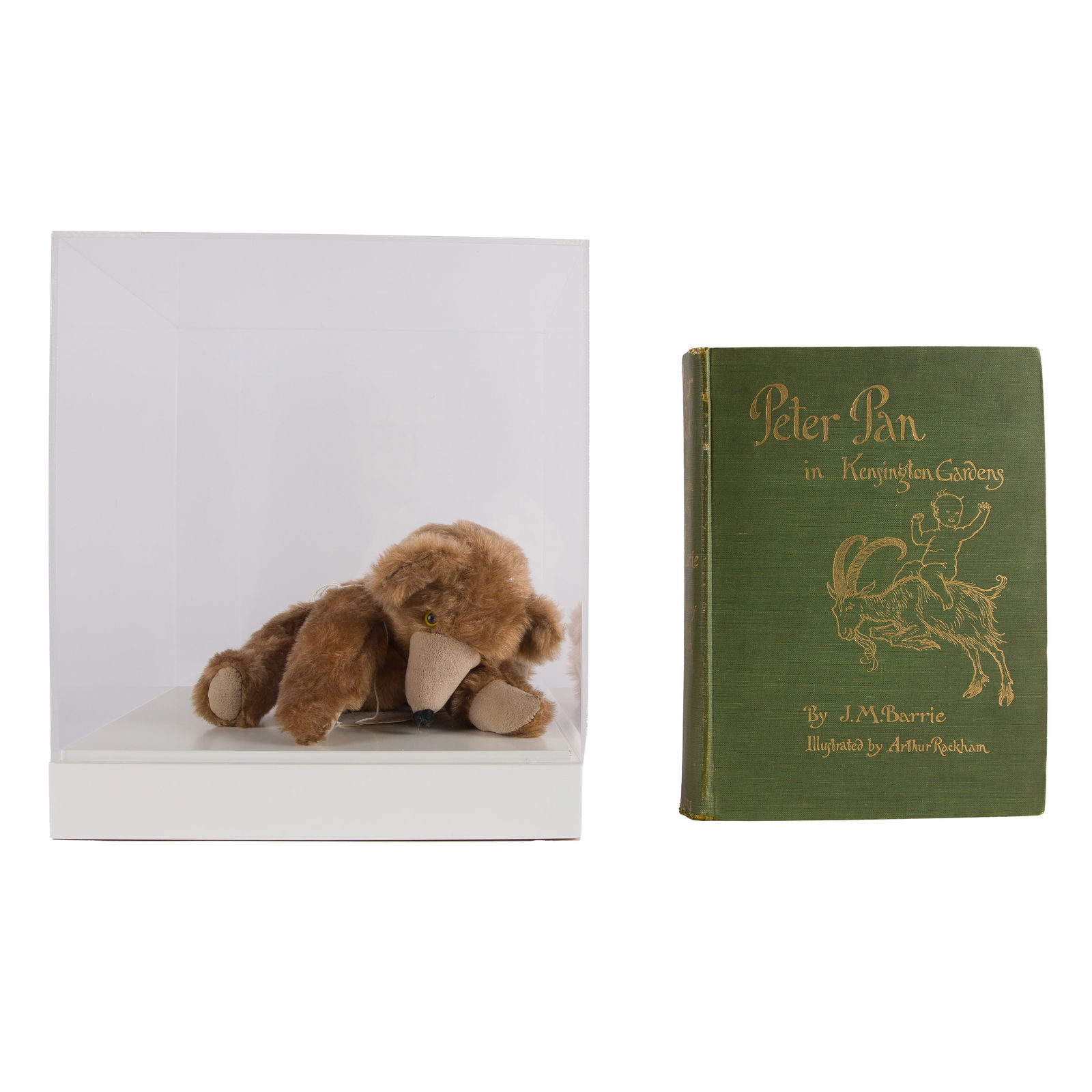 Peter Pan in Kensington Gardens, J.M. Barrie Pub. 1906, and Teddy Bear from 'Hook': Peter Pan in Kensington Gardens, J.M. Barrie Pub. 1906and Teddy Bear from 'Hook'J.M. BarrieIllustrated by Arthur RackhamPub. December, 1906Charles Scribner's SonsTogether with Peter Pan's Teddy Bear f