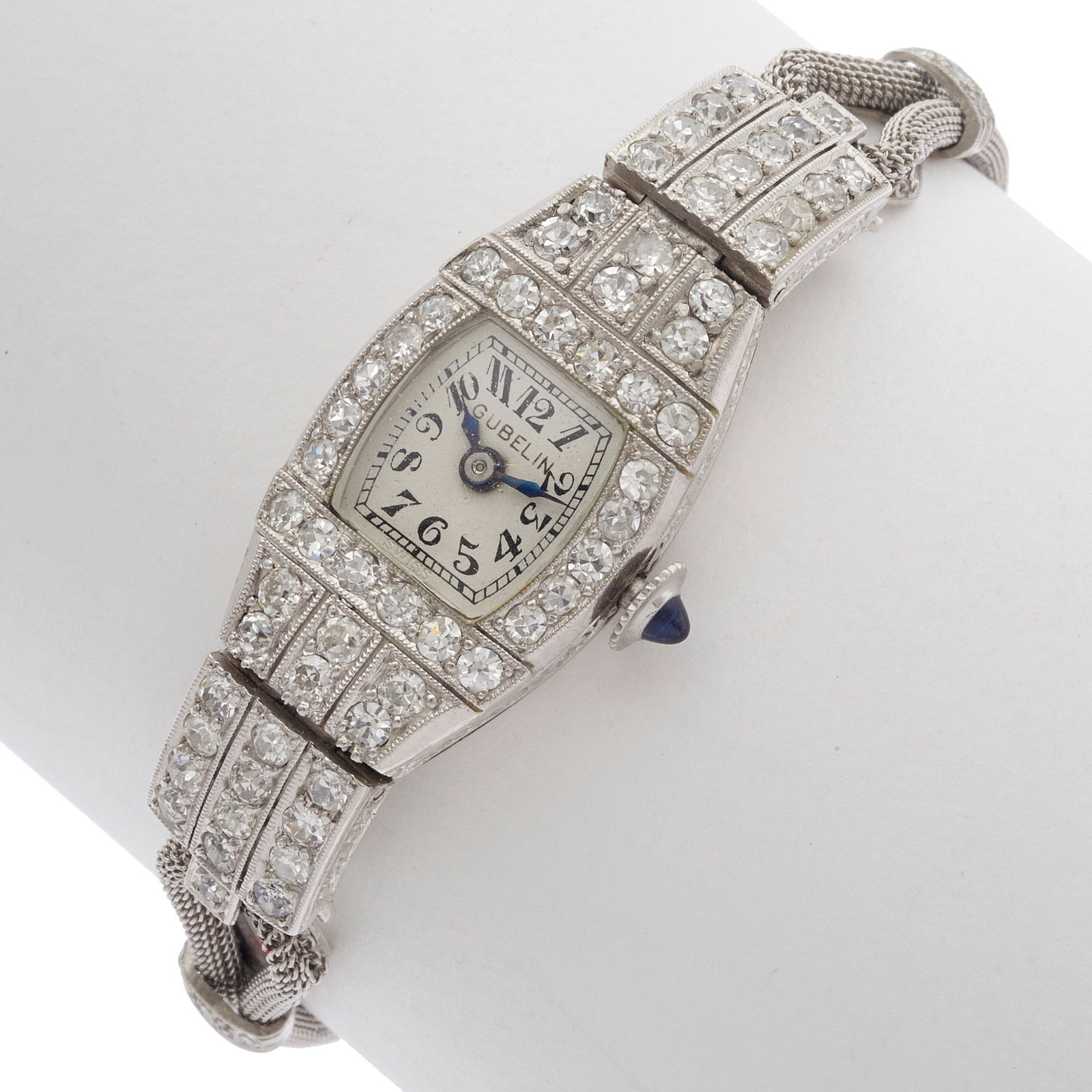 Ladies Gubelin Art Deco Diamond, Platinum Wristwatch (1 of 3)