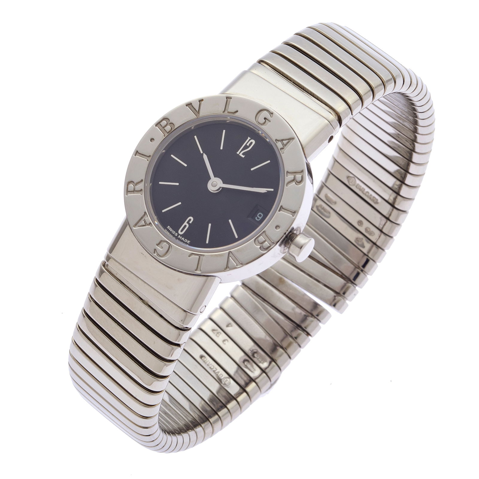 Ladies Stainless Steel Wristwatch, Bulgari "Tubogas," Ref BB 2TS (1 of 4)